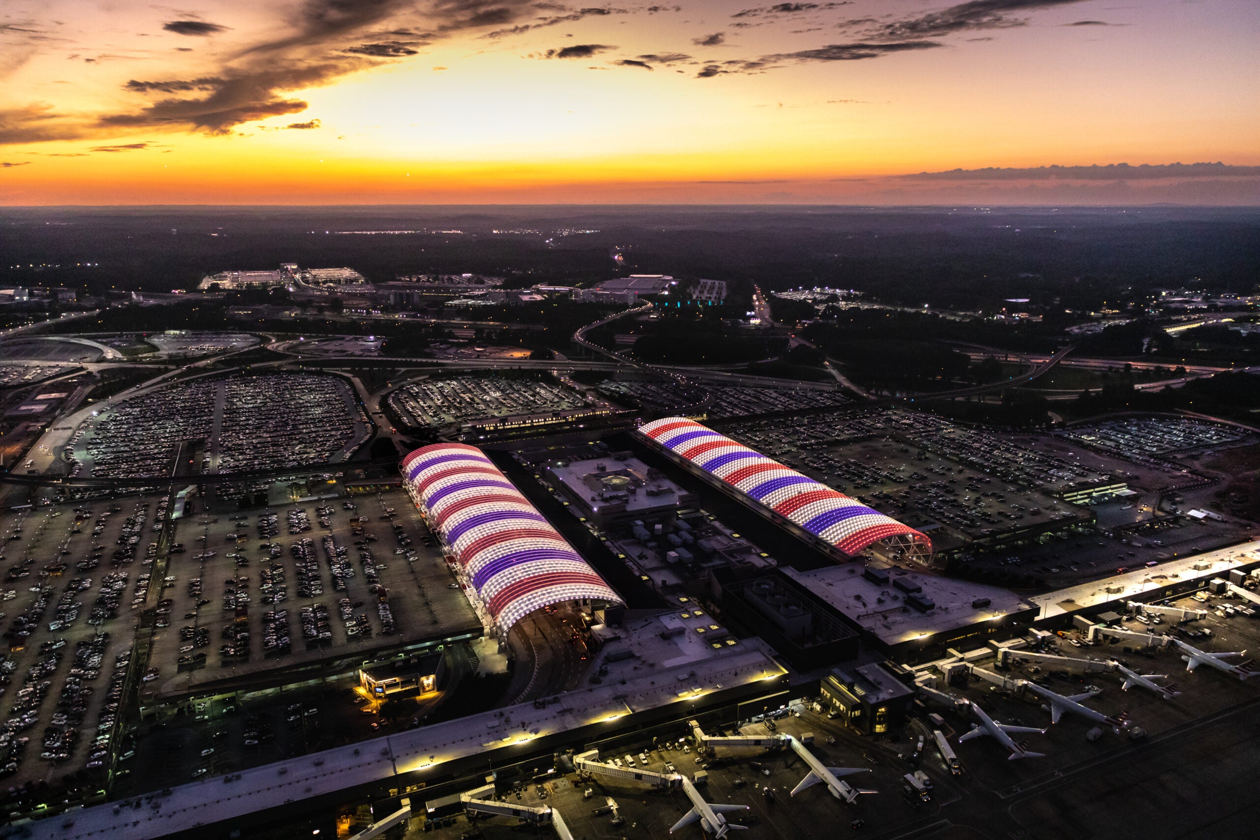 Airport canopies constructed using HSS